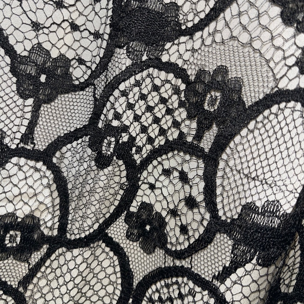 Alessandro Dell'Acqua Dress Black Ivory Lace Strapless Above Knee 44 Womens NWT - Picture 5 of 12